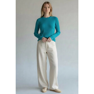 Eileen Fisher Petite Long Sleeve Tee SP Teal